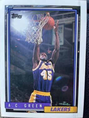 Topps Lakers Purple Yellow A.C. Green Basketball Trading Card